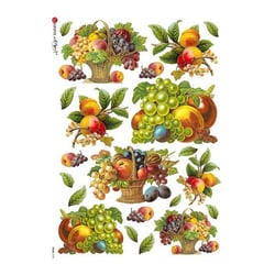 1 feuille de papier de riz 22.5 x 32 cm découpage collage Paper Designs FRUIT 0108
