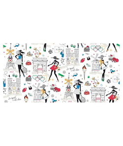 Tissu coton moi Paris de 150 cm de largeur 0001 Blanc vendu par 50 cm