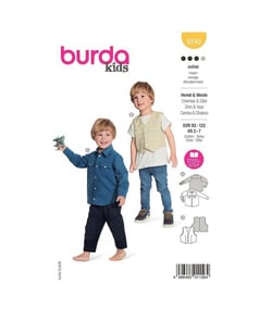 Patron Burda 9248 - Chemise classique et un gilet 2-7 ans taille n°FR 2-7 ANS