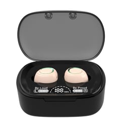 Ecouteurs Bluetooth Rose Sans Fil Intra-auriculaires Tactiles Avec Affichage LED Rose YONIS