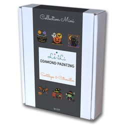 Mini kit diamond painting Halloween – 6 toiles Sortilèges & Citrouilles
