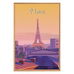 Tableau mural encadré illustration Tour Eiffel Paris 65x97 cm