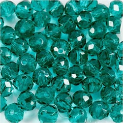 45 perles à facettes rondes Ø 4 mm - bleu vert