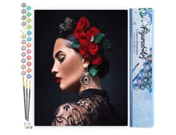 Peinture par Numéro Figured'Art - Femme espagnole - Kit de Loisir Créatif DIY Numéro d'Art Complet - 40x50cm sans châssis en bois