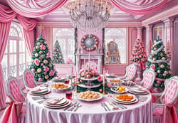 Puzzle 1000 pièces - Festin de Noël en Rose - Bluebird Puzzle