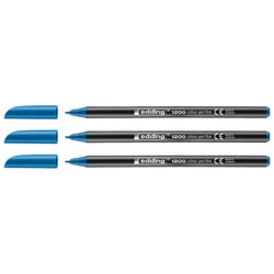 Lot de 3 feutres de coloriage pointe fine 1 mm - EDDING - Bleu clair - 1200