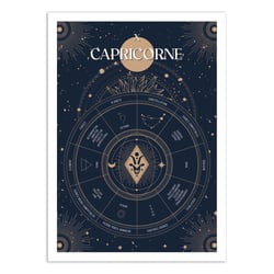 Affiche 30x40 cm - Capricorne Signe du Zodiac - Frog Posters