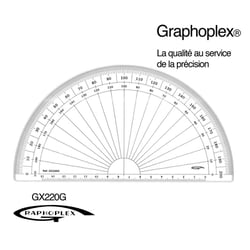 Graphoplex - Rapporteur 1/2 cercle grades Ø 20 cm