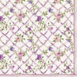4 serviettes en papier découpage collage 33 cm PETITES FLEURS ROSE FLSS 101