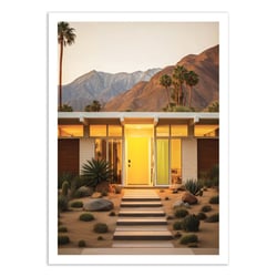 Affiche 30x40 cm - Palm Springs Mid-century sunset - Philippe Hugonnard