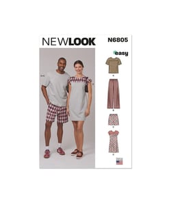 Patron New Look 6805 - Vêtements de nuit unisexes taille n°fr 30-58