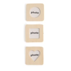 3 CADRE PHOTO BOIS MAGNET 45x45