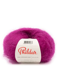Fil exceptionnel à tricoter PHIL MOHAIR SOIE - Phildar Rose magenta