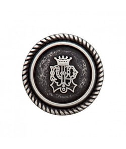 Carte de 2 boutons métal armoirie à queue 20mm - Prym Argent Vieilli gris