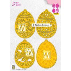 Gabarit de découpe pour machine Nellie's Choice - Œufs de Pâques - 5,7 x 8,3 cm