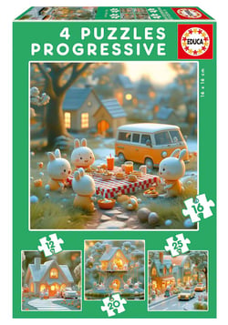 Puzzle progressif la ville des lapins - Educa Borras - Vert