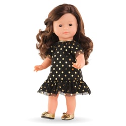 Petite Robe Noire - Pois Or pour poupée ma Corolle