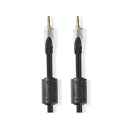 Nedis Câble Audio Stéréo 3,5 mm Mâle-Mâle 5m Plaqué Or Noir