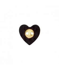 Carte de 2 boutons Coeur simili corne 20mm - Prym Marron