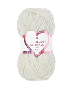 Pelote à tricoter CREATIVE CHENILLOVE SPARKLE - 100gr - Rico Design 01 Creme