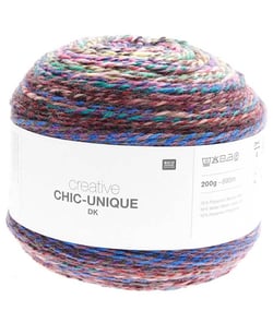 Pelote de laine à tricoter Creative Chic Unique DK - 200GR - Rico Design 004 Bubblegum multicolore