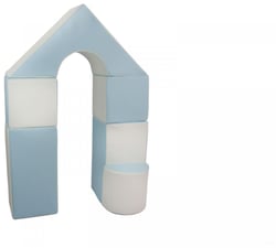 Petit Château – Lot de 11 blocs en mousse pour le jeu blanc, bleu (pastel) - Velinda