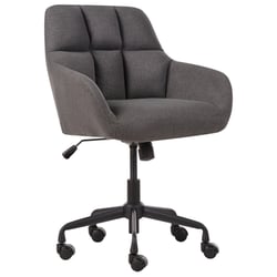 Chaise de Bureau Gris en Tissu Polyester Structure Métallique Pivotante Réglable