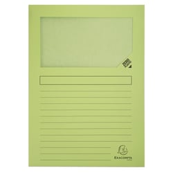 Paquet de 100 chemises à fenêtre SUPER 160g/m2 - 22x31cm - Vert clair - Exacompta