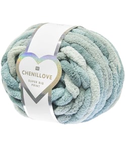 Pelote Chenillove Super Big Print 300g – Rico Design : Douceur XXL pour des Créations Moelleuses 05 Aqua