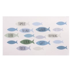 Motif de cire Poissons, bleu - vert clair, 8,5x5cm, 1 pce