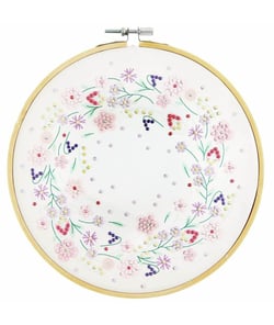 Kit Diamond Painting "Couronne florale scintillante" - Rico Design Blanc