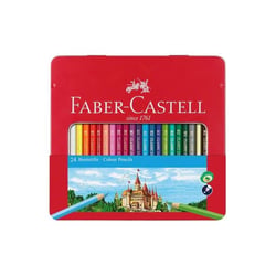 Lot de 6 boîtes métal de 24 crayons de couleur hexagonaux FABER-CASTELL