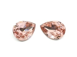 10 PERLES STRASS CABOCHON Goutte à Facettes Rose 10 x 14 mm - Acrylique - Dos Pointu - Creation Diy