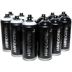 Lot 12 Sprays Peinture Mtn Hardcore Noir Et Blanc