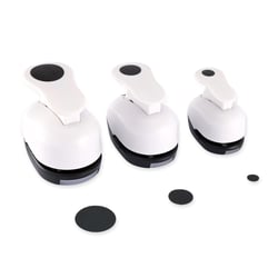 Perforatrice créative manuelle Paperfuel - Cercles 8-16-25mm - M53539 - Noir - Lot de 3 pièces