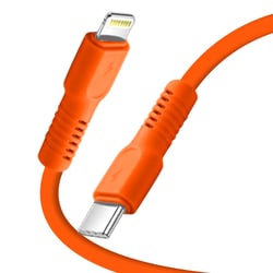 Forever Câble de Charge 2.4A et Synchro USB-C vers Lightning 27W 1,8m Orange