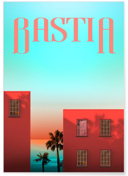 Affiche ville Bastia | A3 : 29,7x42cm
