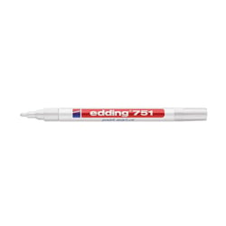 Marqueur peinture brillante Edding 751 blanc pour verre métal et plastique 1-2mm