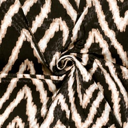 Tissu Satin imprimé Relief léo sur fond Noir