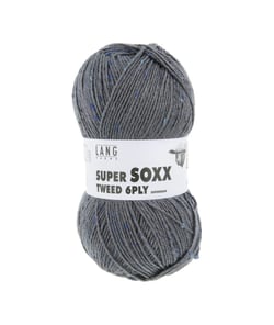 Pelote à tricoter SUPER SOXX TWEED 6 fils - 150 Gr - Lang Yarns : La laine robuste, chaude et élégante 05 Gris