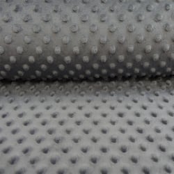 Tissu Doudou Ultra doux Pois Gris anthracite