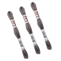 Lot de 3 échevettes 10m DMC Fil retors mat canevas tapisserie 100% coton gris 2414