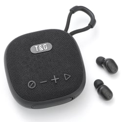 Mini Enceinte Bluetooth 2 En 1 Avec Écouteurs TWS Autonomie Longue Portée 10M Noir YONIS
