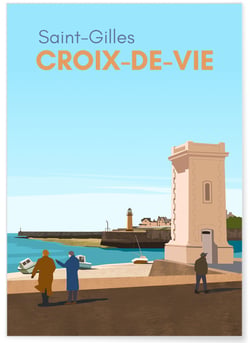 Affiche ville Saint-Gilles-Croix-de-Vie | A3 : 29,7x42cm