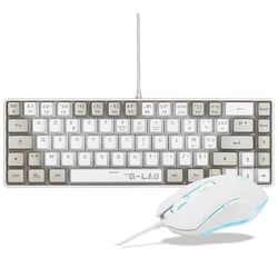 Pack clavier souris gamer THE G-LAB - Combo Hydrogen - AZERTY - Blanc/Gris - Filaire - 0,71 kg