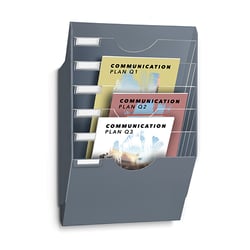 Présentoir mural rangement documents 6 cases Gris - CEP
