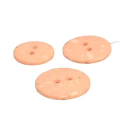 Lot de 6 boutons rond bouteilles recyclées 2 trous orange saumon