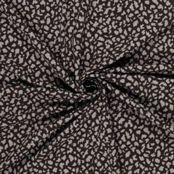 Tissu Crêpe de Viscose Séléné moucheté Gris ardoise sur fond Noir