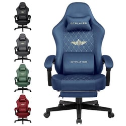 Chaise gaming GTPLAYER - Tissu - Coussin à ressorts - Bleu - 50 x 66 x 133 cm