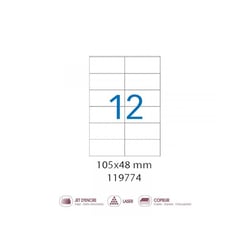 Lot de 5 boîtes 1200 étiquettes n°12 Etibox Apli 119774
